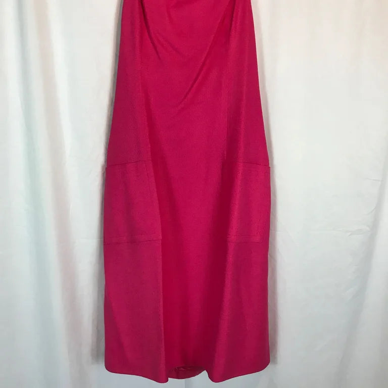 Robe Yves Saint Laurent dos croisé fushia