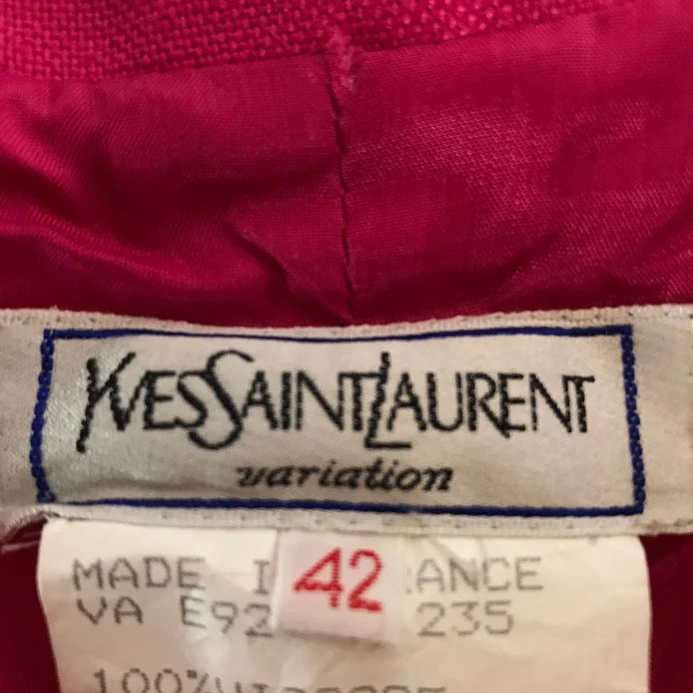 Robe Yves Saint Laurent dos croisé fushia