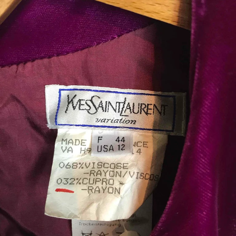 Robe en velours violette Yves Saint Laurent