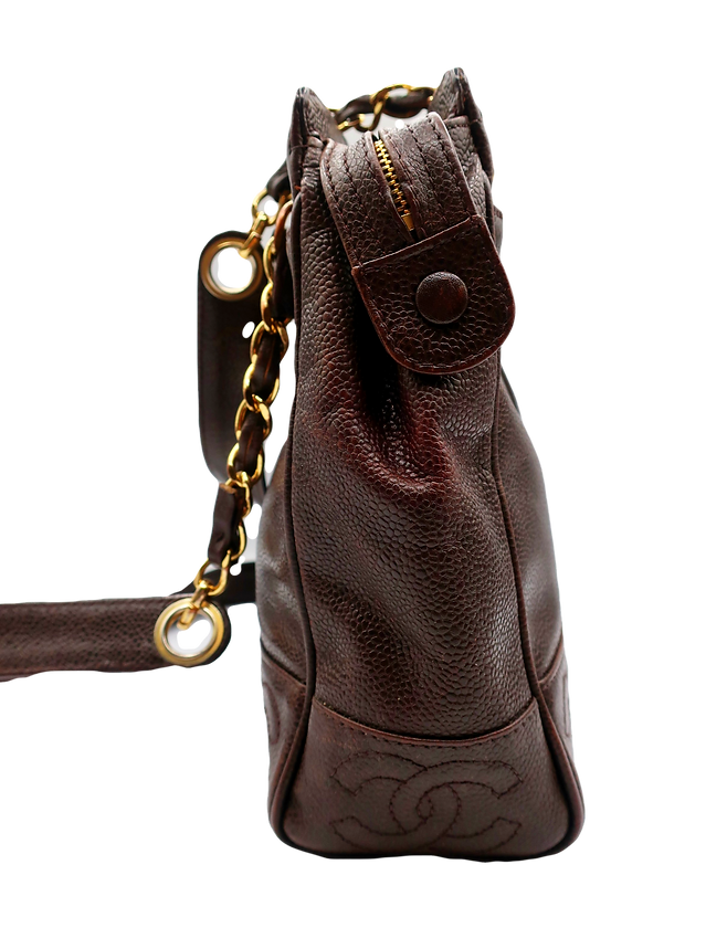 Chanel en cuir marron