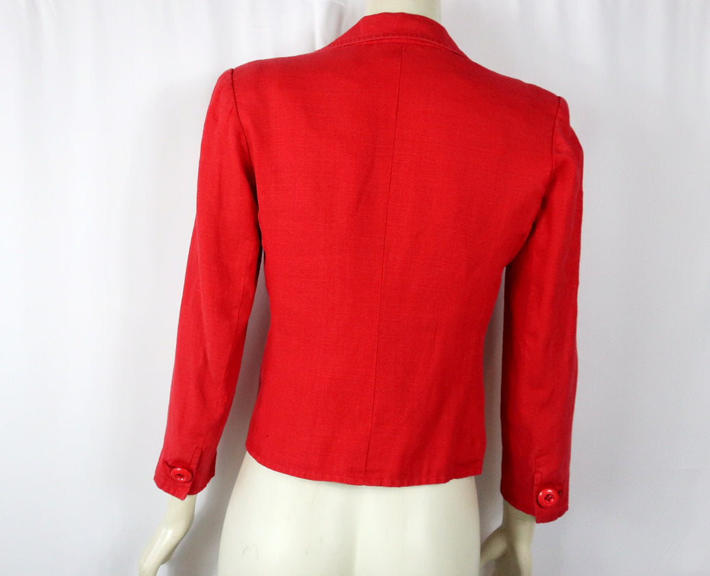 YSL Rive Gauche Blazer Rouge en Lin