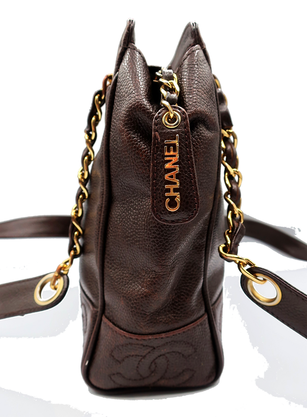 Chanel en cuir marron