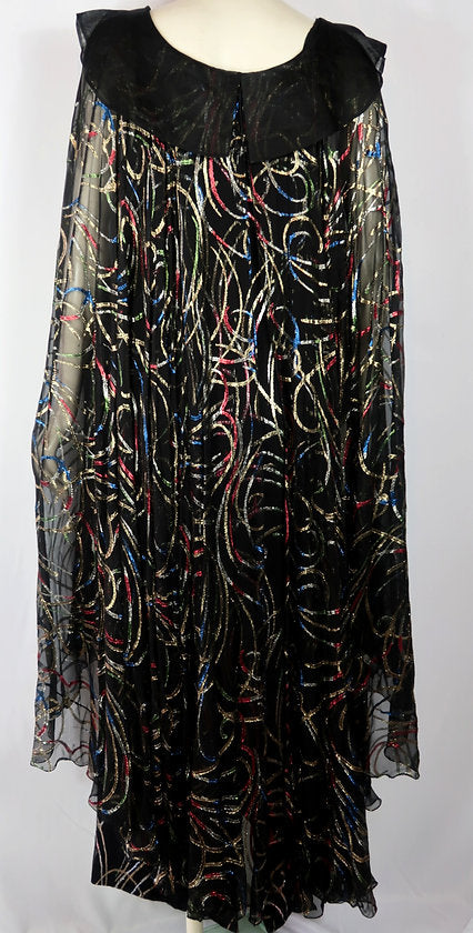 Robe noire à fils multicolore Csandra Paris Haute Couture