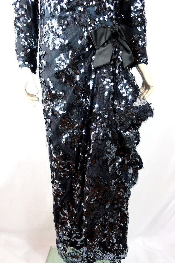 Robe  en soie à Sequins Pierre Cardin Haute Couture