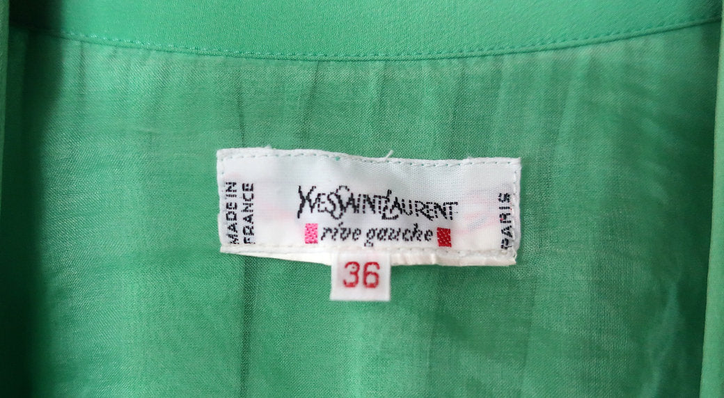 Blouse Verte YSL Rive Gauche