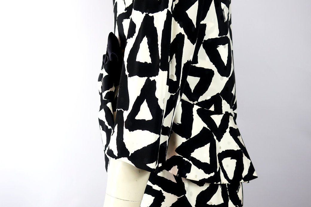 Robe en soie à Motif Pierre Cardin Haute Couture