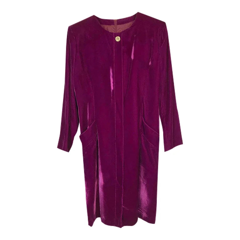 Robe en velours violette Yves Saint Laurent