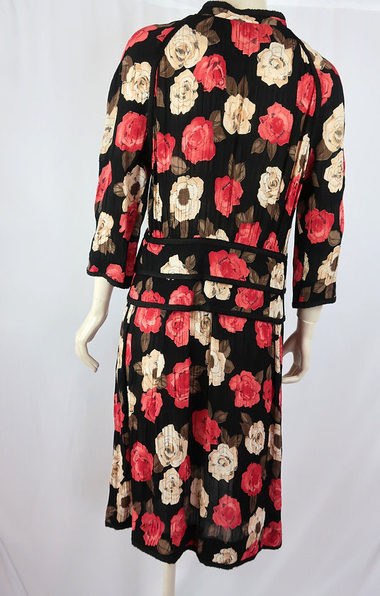 Robe en soie à imprimé floral